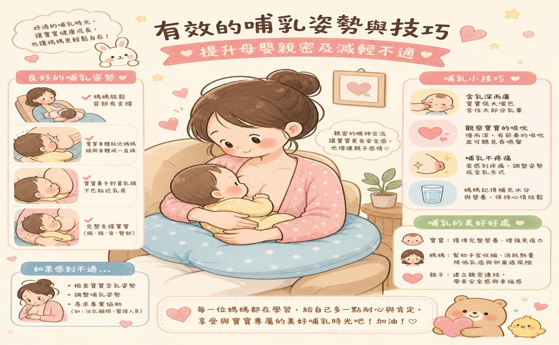 有效的哺乳姿勢與技巧：提升母嬰親密及減輕不適|愛月嫂（iaunty.com)